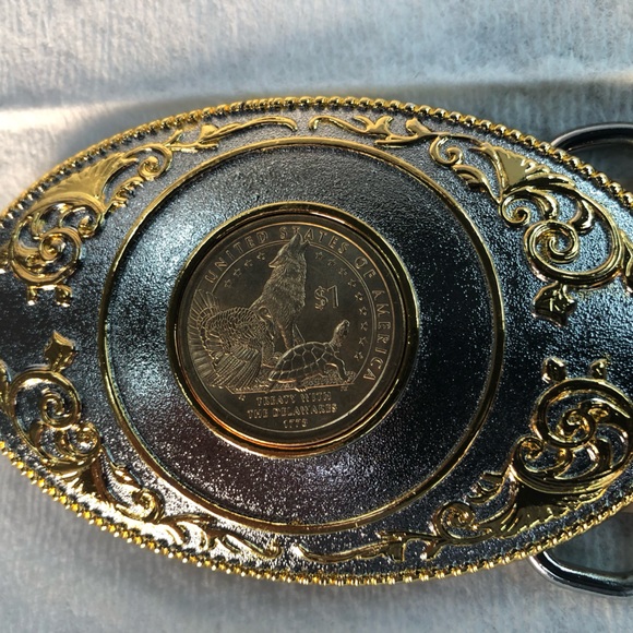 Sacagawea Delaware One Dollar Coin Belt Buckle  (New) - Picture 3 of 5